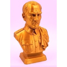 TSC Gold Renk Atatürk Büstü 14 cm Özel Tasarım Dekoratif Masaüstü Hediyelik
