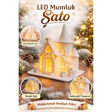 Serüven Masalsı Şato Dekoratif Işıklı Ev LED Mumluk (10X15X15 Cm)