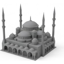 TSC The Blue Mosque  Sultanahmet Camii Gri Cami Silüet Baskı 14 cm Dekoratif Ev Ofis Hediyelik