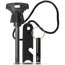 LTG Nova Acil Durum Magnezyum Çubuk Çakmaktaşı Hayatta Kalma Ateş Başlatıcı Çakmak Kiti Düdük Hediyel