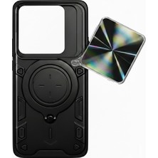 Microcase Xiaomi Mi 14T Pro Qubec Serisi Kamera Kapaklı Yüzük Standlı KILIF-AL5117