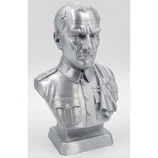 TSC Silver Renk Atatürk Temalı 14 cm Şık Dekoratif Biblo Ev Ofis Hediyelik