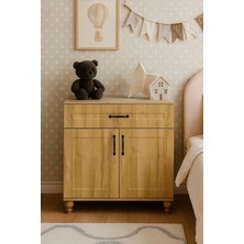 Arion Kids Alin Wood MDF Kapaklı Şifonyer | REHAU Kaplama Kapaklar | Ağaç Ayaklar | 1. Sınıf Malzeme | Yüksek Kalite