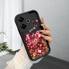 Hontinga Xiaomi Redmi 13 13X 13C K60 Ultra 5g Uyumlu Telefon Kılıfı Düşüme Önleyici Basitlik Anti Düşme Kamera Korumali Smile Darbe Önleyici Siyah Desen Ince Yumuşak Silikon Telefon Kılıfı K2-0057