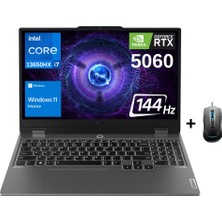 Lenovo Loq 15IRX10WZ8 I7-13650HX 32GB 1TB SSD RTX5060-8GB 15.6" IPS 144Hz Windows 11 Home Taşınabilir Bilgisayar - Lenovo M100 Mouse