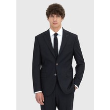 Ramsey Antrasit Desenli Modern Fit Yün Karışımlı Takım Elbise