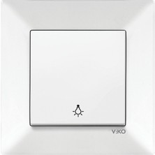 Viko Meridian Beyaz Light (Zil/ışık Anahtar)(9 Adet )