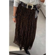 Animal Desenli Kemerli Uzun Etek