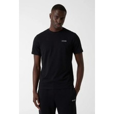 Guess Marzio Bisiklet Yaka Kısa Kollu Erkek Siyah T-Shirt Z6RI17I3Z14-JBLK