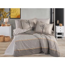 Elma Shop Çift Kişilik Poplin Nevresim Tanya Kahve