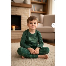 Dofi Erkek Çocuk Yeşil Super Soft Dinazor Desenli Pijama Takımı