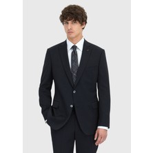 Ramsey Siyah Düz Regular Fit %100 Yün Takım Elbise