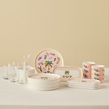 Karaca Stream Bone Floric 28 Parça 6 Kişilik Kahvaltı Seti