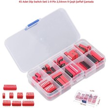 Hatfon 45 Adet Dip Switch Seti 1-9 Pin 2,54MM 9 Çeşit Şeffaf Çantada