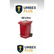 Umbex Plastik Pedallı Çöp Konteyneri 60 Litre Plastik Konteyner - A Isıya Karşı Dayanıklı Malzeme