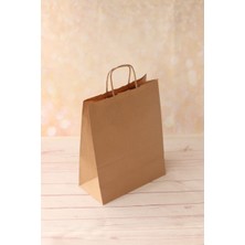Retapack 25X12X31 Burgu Saplı 70GSM Recycle Kraft Kağıt Hediyelik Poşet 25 Adet