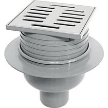 Aco - Rug Süzgeç Seti 100X100MM DN75 Dikey Çıkış, Paslanmaz Çelik Izgaralı, Koku Tutuculu - 316742