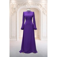 Amine Hüma Rüya Abiye Elbise Mürdüm