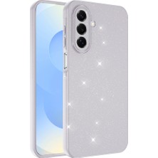 Ankayan Teknoloji Galaxy A17 Kılıf Kamera Korumalı Simli Lüks Zore Koton Kapak - Beyaz