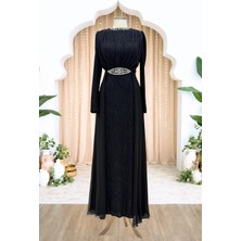 Amine Hüma Sare Abiye Elbise Siyah