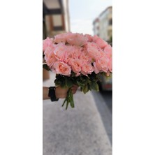 Rüzgar Yapay Çiçekçilik 9 Kafalı Pembe Pastel Gül