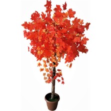 Yapay Hazan Ağacı 1.80 mt Boy Kızıl Ateşi Kırmızı Sonbahar Ağacı Sarkıt ve Geniş Yaprak