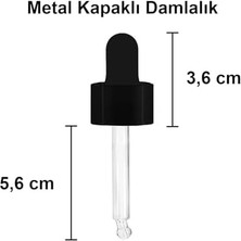 Storemax 20 ml Metal Kapaklı Damlalık Dropper Şişesi Serum 20 cc Cam Şişe 6 Adet (Siyah Kapak, Şeffaf)