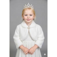 Ayyılmaz Pelüş Uzun Kol Kız Çocuk Bolerosu B9948 Ekru