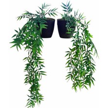 Yapay  2 Adet Sarkıt Çiçek Sarkan Yapay Sarmaşık Bitki Saksıda 40 cm Ebat