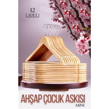 Hsnet Mini Ahşap Çocuk Elbise Askısı 12 Adet