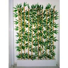 Yapay Bambu Ağacı Ahşap Beyaz Saksıda 1.50 mt