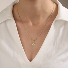 Gold Marley 14 Ayar “ethereal Butterfly Aura” Altın Kolye