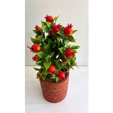 Rüzgar Yapay Çiçekçilik Beton Saksıda Nar Ağaci