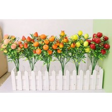 Rüzgar Yapay Çiçekçilik Karışık Meyve Demeti 6 Adet (Limon Kiraz Şeftali Nar Mandalina Çilek)