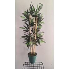 Rüzgar Yapay Çiçekçilik 90 cm Yeşil Saksıda 3 Lü Bambu