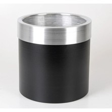 Rüzgar Yapay Çiçekçilik 30X30 Siyah Silver Saksı