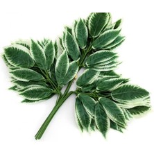 Rüzgar Yapay Çiçekçilik 12 Adet Yeşil Beyaz Ceviz Yaprağı