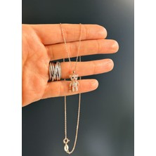 Tep's Jewellery Gümüş Taşlı Rose Ayıcık Kolye