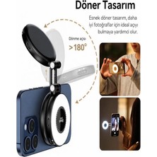 CAILON Manyetik LED Selfie Işığı – 3 Renk Modu, Type-C Şarjlı, Telefon Için Dolgu Işığı