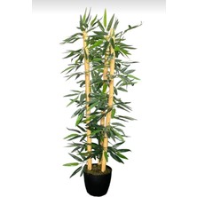 Rüzgar Yapay Çiçekçilik 90 cm Plastik Saksıda 3 Lü Bambu