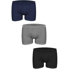 JOHN FRANK ÜÇLÜ NATURAL MODAL BOXER Beyaz