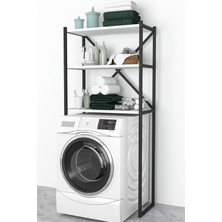 Bofigo 3 Raflı Metal Banyo Düzenleyici Metal Banyo Rafı Çamaşır Makinası Üstü Beyaz