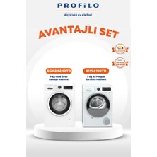 Profilo 2li 9 kg Set Çamaşır MAKINESI(CGA242X3TR) + Kurutma MAKINESI(KM9611CTR)TÜM Türkiye Gönderimi