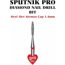 Elmas Sivri Alev Freze Kırmızı Çap 1,4mm