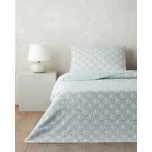 English Home Poemy Kolay Ütülenir Tek Kişilik Nevresim Seti 160x220 cm Turuncu-Mavi