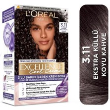 Storemax L'oréal Parıs Excellence Cool Creme Saç Boyası - 3.11 Ekstra Küllü Koyu Kahve
