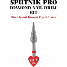 Elmas Sivri Armut Freze Kırmızı Çap 4,0mm