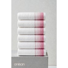 Anılsan 6'lı Selina Pembe El Havlusu - 50x100 Cm, 235 Gr, %100 Pamuk, Spa Ve Otel Havlusu