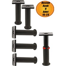 Nublado Golwo Ayarlanabilir Destek Ayağı 15 x 23 cm Siyah Ayak Mobilya Kanepe Baza Koltuk Ünite (6ADET) Ayk