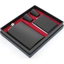 Tiklad Paslanmaz Çelik 2 Shot Bardak ve Sigara Tabakalı Matara Seti